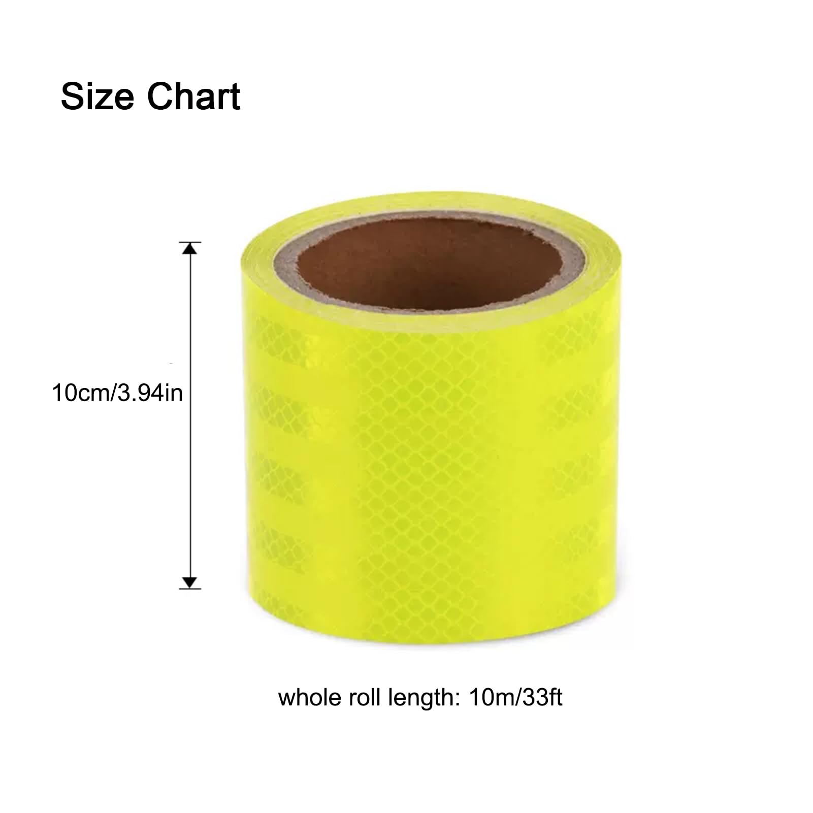 Cinta Reflectante Adhesiva, Amarillo Cinta de Advertencia de Seguridad, Pegatina Precaución Reflectantes Impermeable para Vehículo Automóvile Bicicleta Ccascos Carretera,10cm x 10m