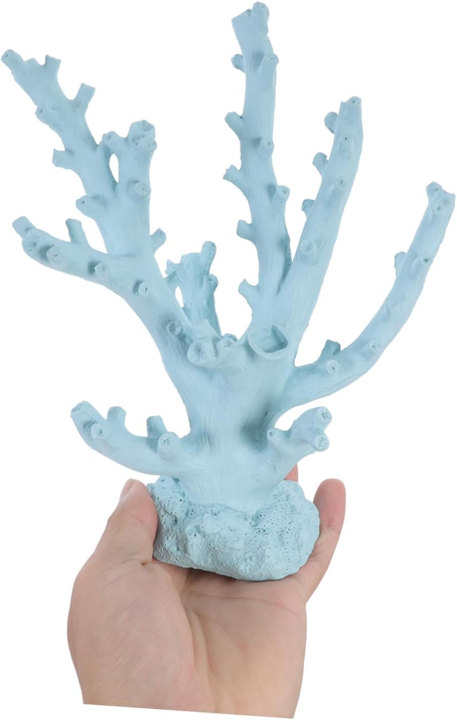 Mediterranean Resin Coral Aquarium Coral Decor Artificial Aquarium Coral Ornament Nautical Table Centerpiece Beach Table Decor Ocean Themed Table Decor Fake Aquatic Plants White