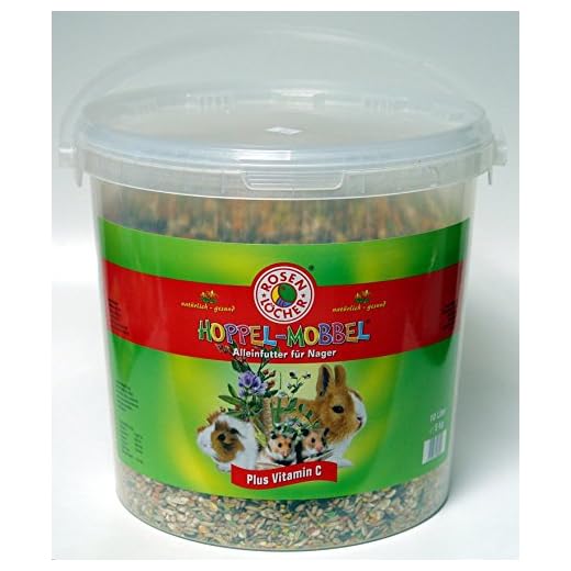3X Hoppel Mobbel Futter für alle Nager 5 kg Tragetasche, mit Vitamin C, Nagerfutter