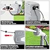 Tubiaz Avvolgitubo da 30 m, montaggio a parete, tubo da giardino con ritiro automatico, scatola tubolare girevole a 180 gradi, tamburo per irrigazione giardino (grigio)