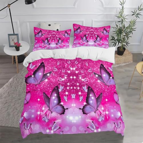 Housse de couette ado papillon violet : finis les lits ternes et difficiles à border - 3