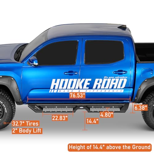 Estribos laterales Hooke Road para Toyota Tacoma Double Cab 2005-2023 miniatura 5