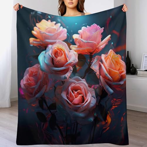 Plaid fleur couverture polaire en peluche souple haute qualité