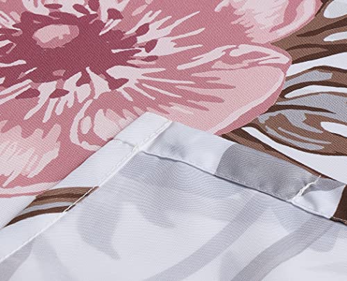 Artisyne Pink Floral Watercolor Shower Curtain，Flower White Shower Curtains For Bathroom Dcor,Reinforced Metal Grommets，Easy Care With 12 Hooks, (72" Wx72 H) #TOP5