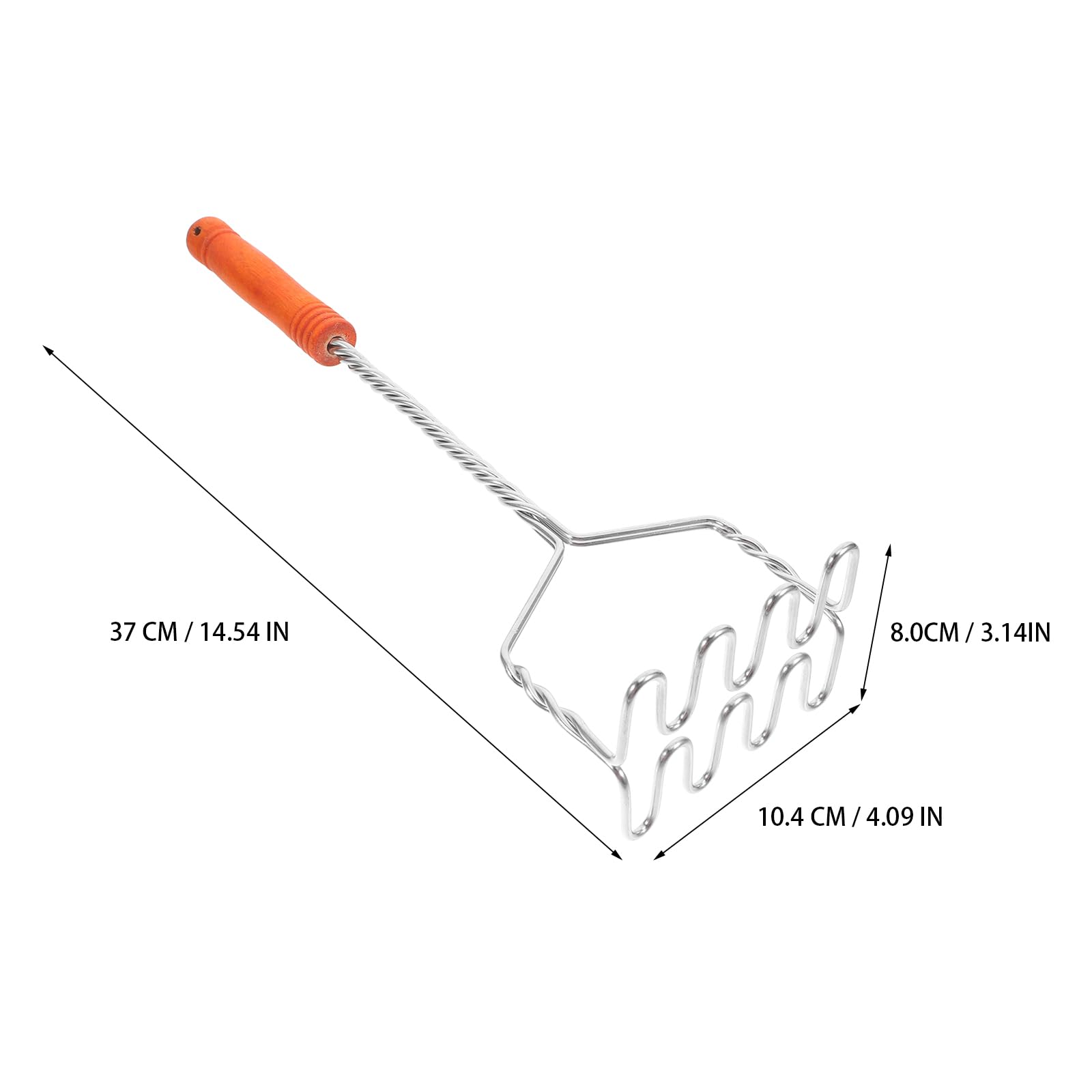 Hemoton Handkartoffelstampfer Edelstahldraht Stampferplatte Manuelle Bohnenstampfer Ricer Kartoffelpüree Werkzeug mit Holznadel für Kartoffeln Gemüse Obst