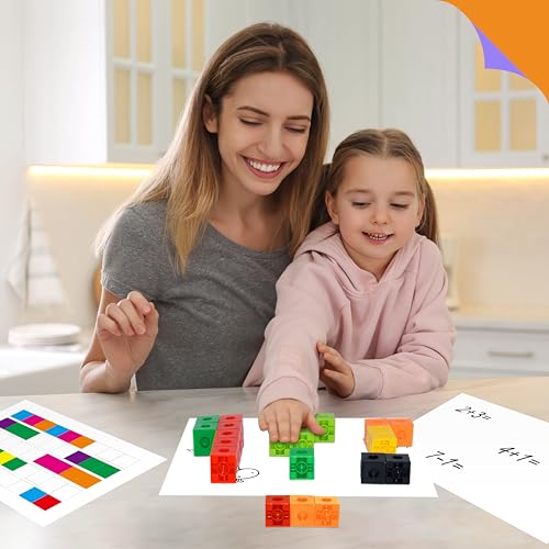 Image of SpriteGru 200PCS Math Linking Cubes, Connecting and Counting Snap Blocks for Early Learning, Educational Toy for Preschool, Kindergarten, Homeschool