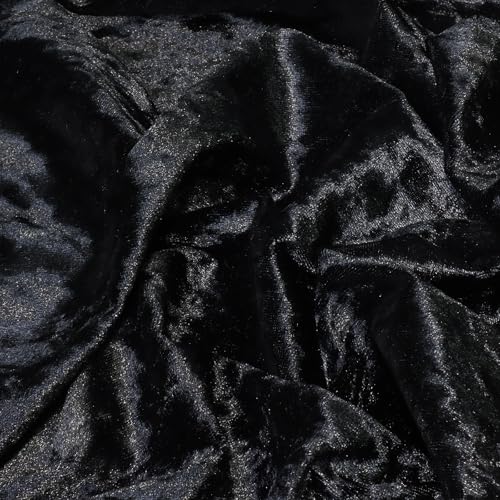 Luxurious Black Stretch Crushed Velvet Fabric - 1 Yard of 63" Wide Soft, Versatile Material for Sewing, Upholstery, and Home Decor 3 Luxurious Black Stretch Crushed Velvet Fabric - 1 Yard of 63" Wide Soft, Versatile Material for Sewing, Upholstery, and Home Decor - Image 2