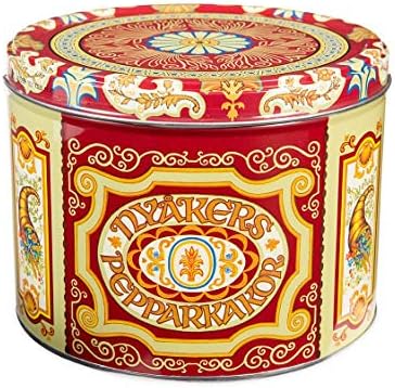 Plow & Hearth Nyakers Sweet, Spicy Gingersnap Cookies Gingerbread Tin