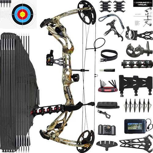 CENWTY Compound Bow Set, 70LBS, 16.5-30" Draw, Camo Left