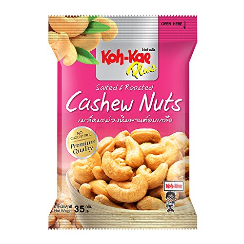 Koh-Kae, Plus, Salted & Roasted Cashew Nuts, 35 g [Pack of 4 pieces]