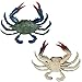 AUEAR, Plastic Crabs for Decor Artificial Sea Life Creatures, Simulated Animal Home Party Creative Gift (Blue 2-Pack)