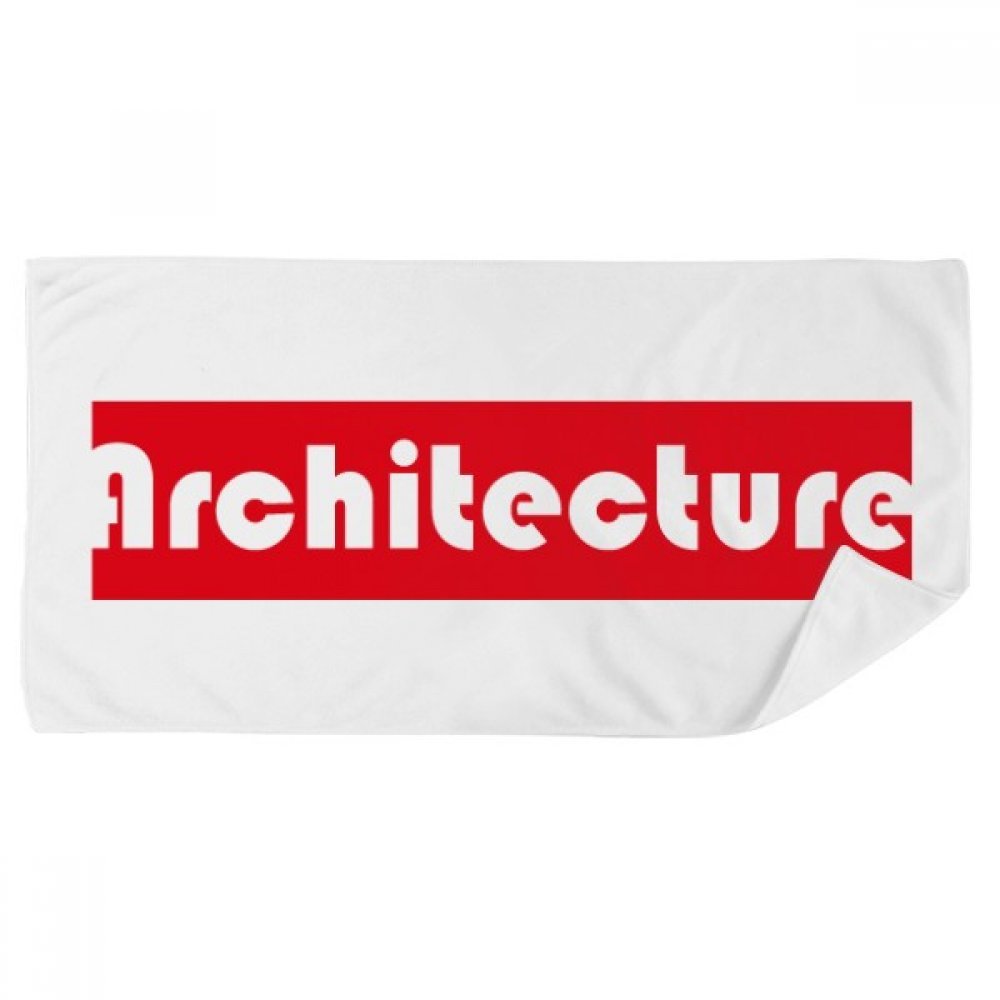 Serviette de bain architecture rouge, idée cadeau design 35x70cm