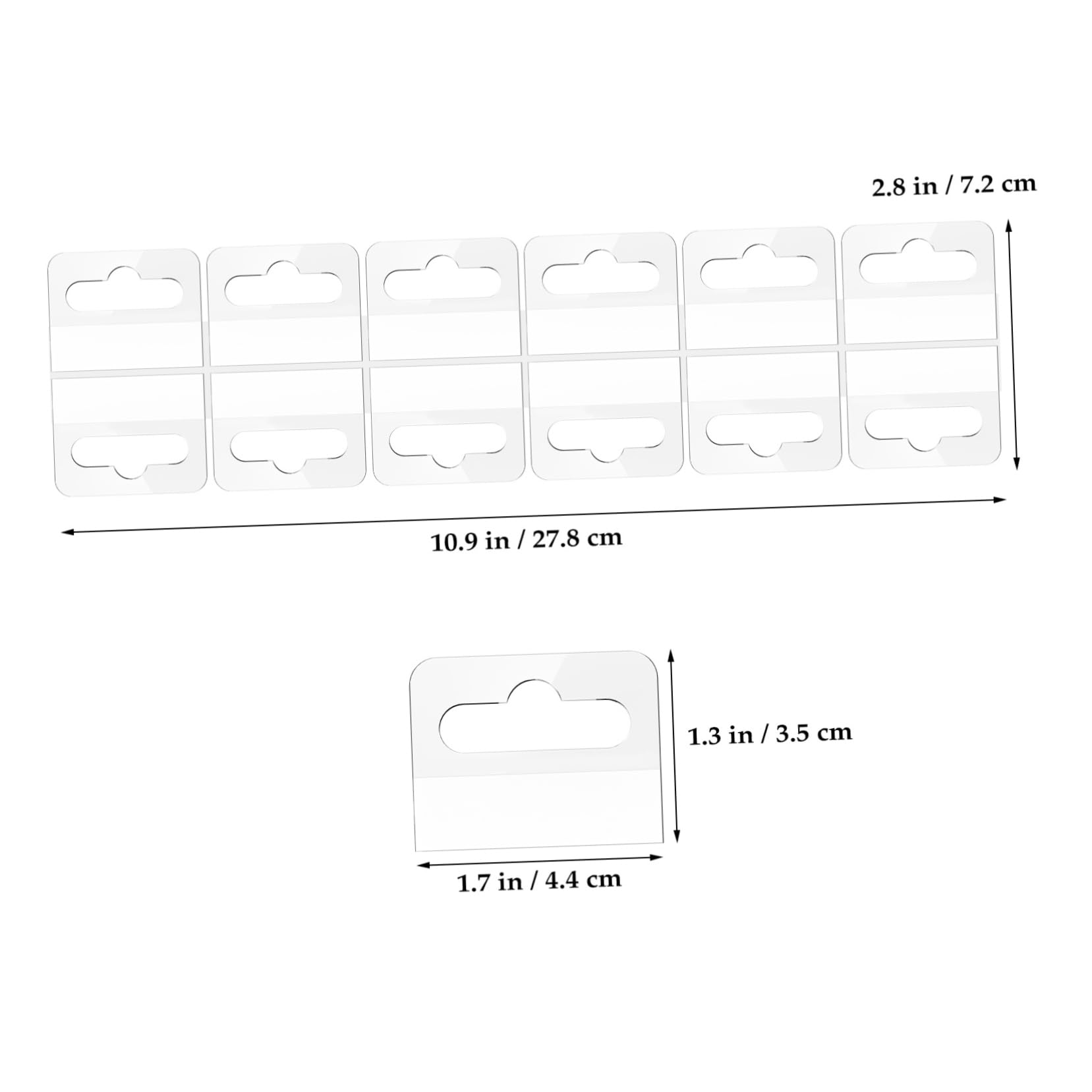 Gogogmee Self-Adhesive Hanging Tabs 100pcs Adhesive Hang Tags Retail Display Plastic Hanging Tabs Hole