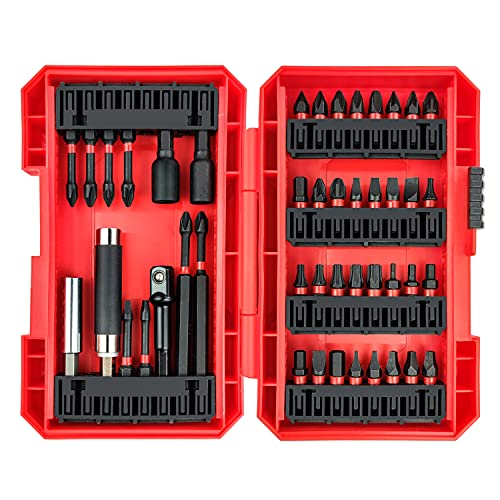 Image of YIYITOOLS Screwdriver Bit Set 45 Piece, Impact Driver Bit Set for Drills and Drivers, Assorted Steel Drill Bits in Storage Case for Wood Metal Cement Drilling and Screwdriving,YY2020051