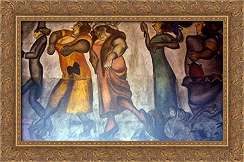 The Rich People (detail) 24x16 Gold Ornate Wood Framed Canvas Art by Jose Clemente Orozco
