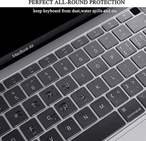 Image of EooCoo for MacBook Air 13.3 inch Case with Keyboard and Screen Protector | Ultra Thin and Transparent, Hard Case Compatible with MacBook Air 13.3 inch M1 Chip 2021-2018 with Retina Display