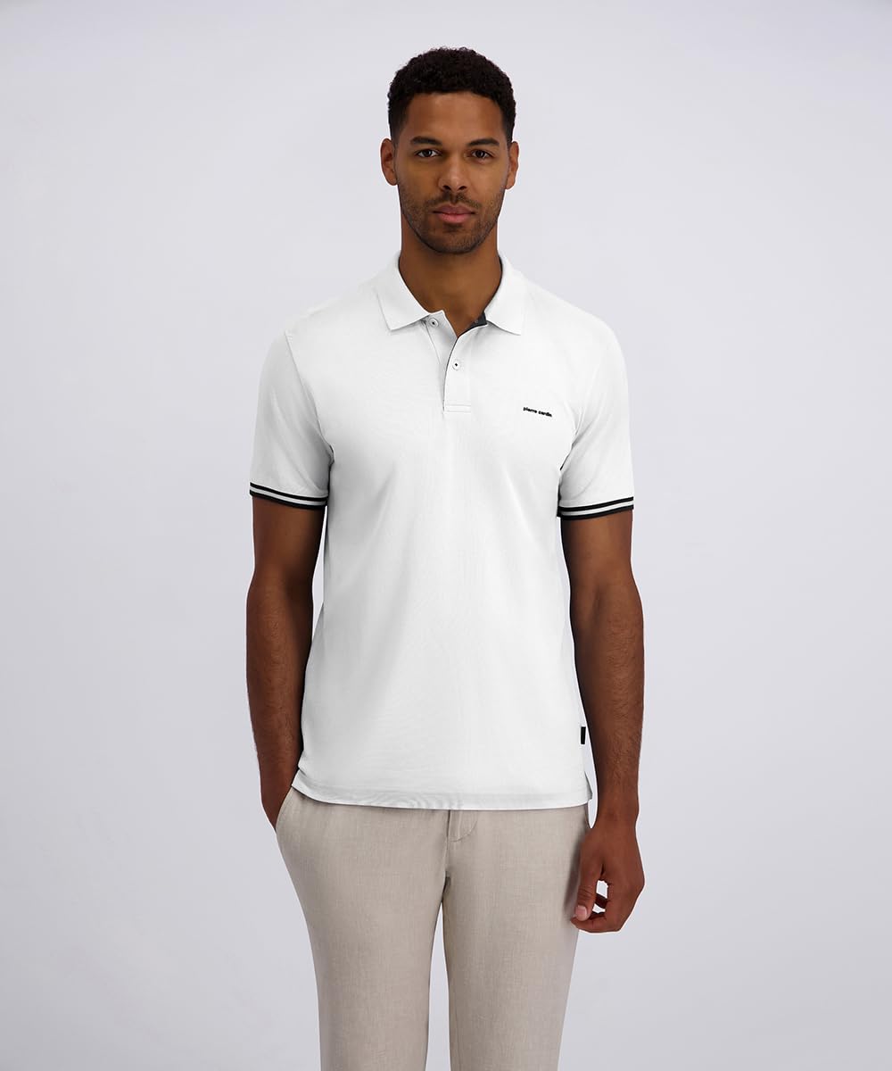Pierre Cardin Polo de manga corta para hombre KN | Polo para hombre | Cuello oculto | Corte moderno