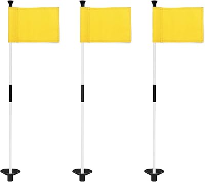 KINGTOP Golf Flagstick Mini, Putting Green Flag for Yard, 3 Feet Flagpole 2-Section Design, Golf Pin Flags Set, 3-Pack