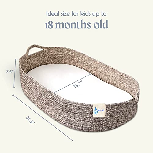 Sttc Baby Changing Basket (For 0 To 12 Month Baby) - Cotton Rope Changing Table Topper Moses Basket, Thick Foam Pad With Removable Cotton Cover - Storage Bag And Plush Blanket- Storage Basket #TOP6