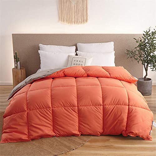 BEDSETS Extragrande Nórdica - 13.5 TOG Lujosa Pluma De Ganso Y Abajo Edredón, 100% Algodón Shell, Anti-ácaros del Polvo Y De La Pluma A Prueba De Tela Anti-alergeno (Naranja,150x200cm2 kg)