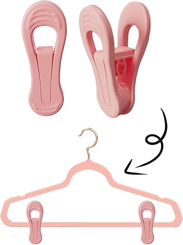 Vista 34 de Clips de plástico multiusos, 50 unidades, color gris, perfectos para perchas de plástico de terciopelo