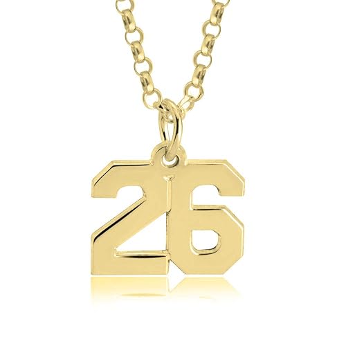 Number Necklaces - Gold Number Pendant - Number Jewelry - Personalized Gift for Her, Him - Number Year Necklace - Sport Jewelry - Baseball disponible en Yaxa Colombia