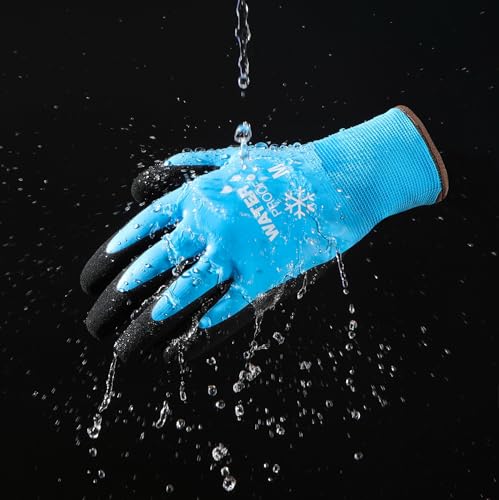 image for DULFINE 100% Waterproof Winter Work Gloves for Men and Women,(2 Pairs 