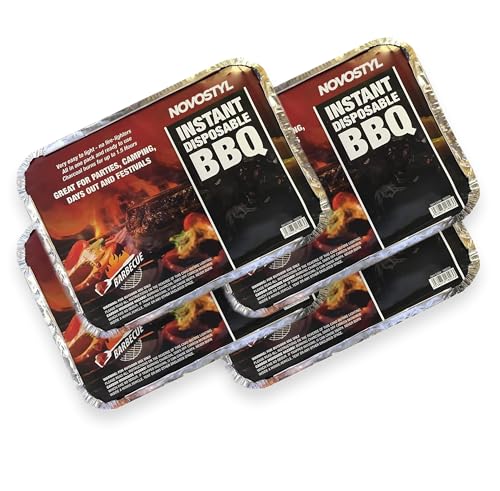Disposable Portable BBQ Grill Tray - Pack of 4 Instant Light Charcoal Barbecues Grill Tray for Garden BBQs, Camping BBQ, Fishing or Picnic Set