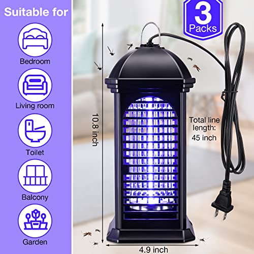 3 Pieces Electric Mosquito Zappers Bug Zapper With Light 11 W Mosquito Killer Insect Trap Mosquito Killer For Patio Electric Insect Killer For Home Garden Patio Backyard And Outdoor #TOP1
