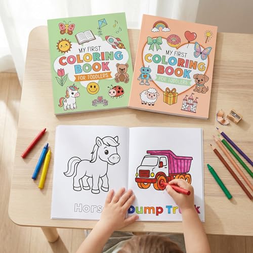 ZICOTO Fun Coloring Book for Toddlers - Set of 2 Cute My First Toddler Coloring Books with Big Simple Designs - Easy Learning Activity Book for Kids, Boys and Girls to Keep Little Ones Engaged - Image 8