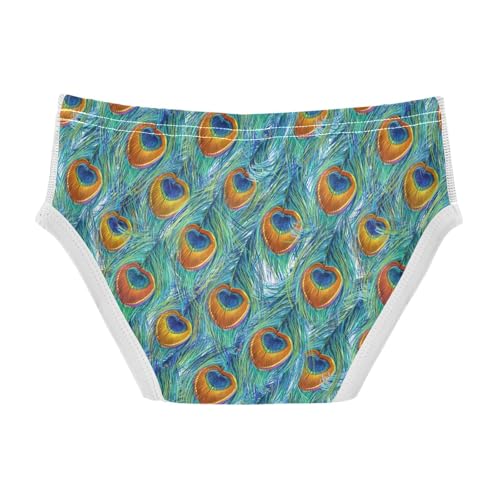 visesunny Boys Potty Training Underwear Peacock Feather Breathe Cotton Briefs Size 2T-8Y for Toddler2
