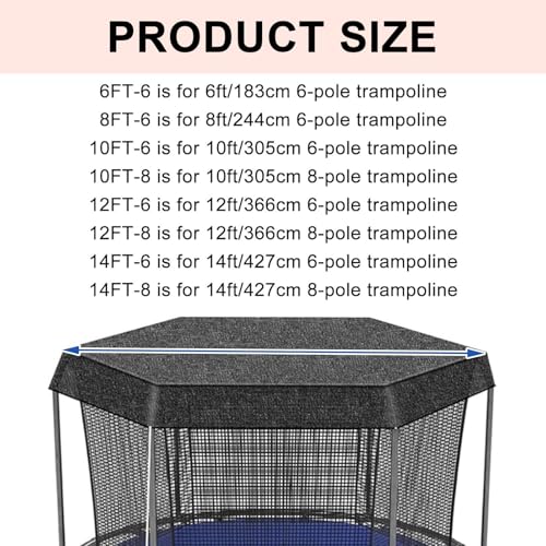 Funda parasol para trampolín con protector contra hojas y cubierta de repuesto 3