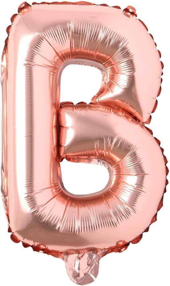 Flyloons Rose Gold B Letter Foil Balloon Alphabets Balloons - Size 16 Inch - Perfect for Birthday Decoration Items, Anniversary, Bachelorette, Wedding, Farewell Create Your Own Custom Phrase and Name