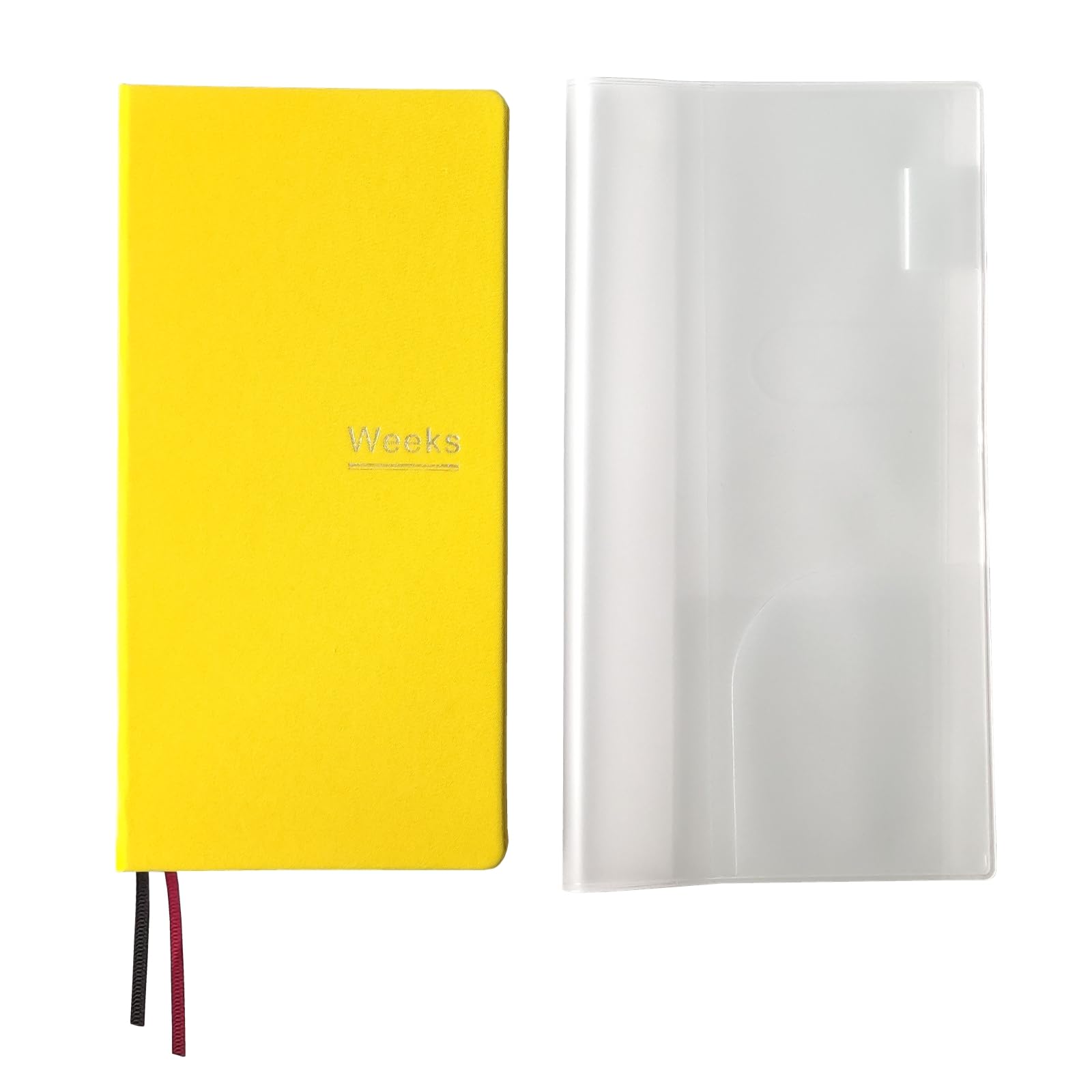 Undated Weekly Planner Notebook Pocket Organizer Appointment Book Journal Notebook A6 Week Plan Notepad (Yellow with cover)