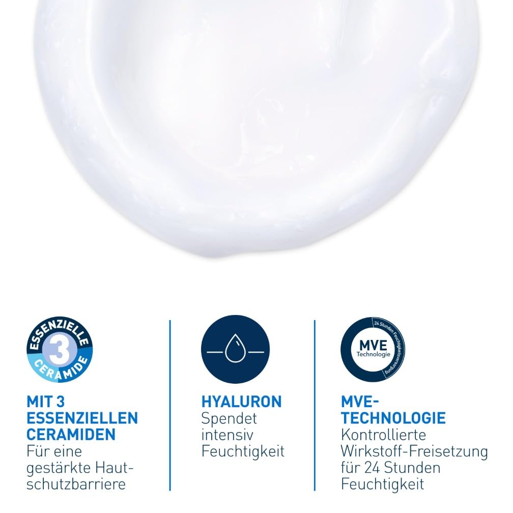 CeraVe Feuchtigkeitsspendende Reinigungslotion für Gesicht und Körper, Normale bis trockene Haut, Mit Hyaluron und 3 essenziellen Ceramiden