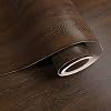 Papier Peint Adhésif Effet Bois Marron Foncé VaryPaper - Rouleau 40cm X 200cm Pour Meubles, Cuisine Et Murs