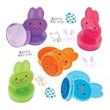 Baker Ross FX472 Hasen-Selbstfärbestempel - 10er-Pack, Osterstempel für Kinder zum Basteln