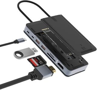 Nexentry 8-in-1 USB C Docking Station with NVMe SSD Enclosure | 4K@60Hz HDMI | 100W PD Charging | 10Gbps USB 3.2 | SD/TF ... Price In India