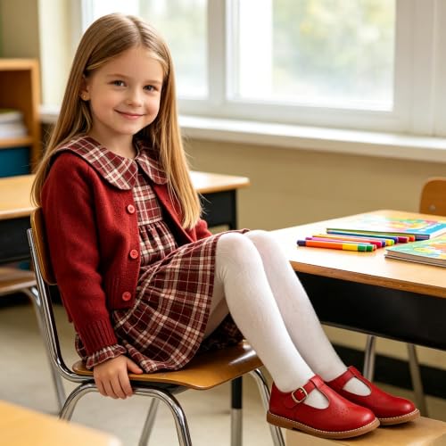 Image of GINFIVE Toddler Girls Mary Jane School Oxford Dress Flat Shoes for Wedding