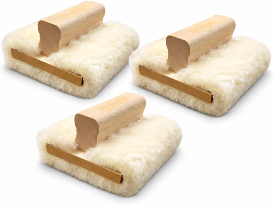 5'' Genuine Lambskin Hand Stainer Block & Pad – Premium Staining Applicator for Wood, Polyurethane, & Faux Finishes – Professional-Grade, Smooth & Even Coverage (6)