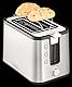 Krups KH442D Control Line Premium Toaster, Edelstahl, 2 kurze Schlitze für 2 Scheiben, Brötchenaufsatz, 6 Bräunungsgrade, 850 W, 23.6 x 32.4 x 20.2 cm, Silber/ Schwarz