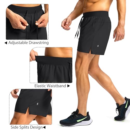 Image of Soothfeel Men's Running Shorts with Zipper Pockets 9 inch / 7 inch / 5 inch Quick Dry Eight Basketball Gym Workout Athletic Shorts