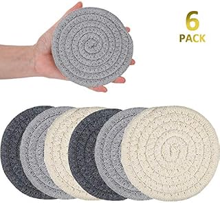 Coasters for Drinks, Handmade Braided Drink Coasters, Set of 6