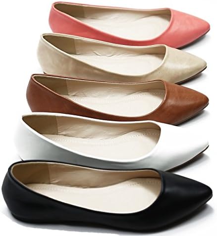 Walstar Women's Comfortable Point Toe Flat Pumps Shoes