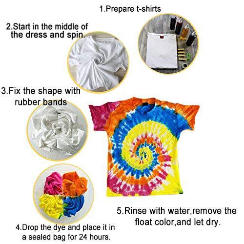 KISSBELLY Tie Dye Kits 18 Colors DIY Kits Arts Shirt Fabric Tye Dye Kit for Kids Adults Non-Toxic Textile Craft Dyeing Kit for Clothes Graffiti Jacquard Pigment 120ML