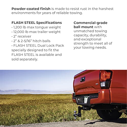 Fastway Flash Solid Steel 49-00-5900 Adjustable Steel Ball Mount with 10 Inch Drop, 2 Inch Shank, and Chrome Plated Balls by Fastway - Image 4