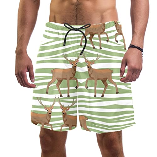 Maillots de bain hommes à séchage rapide : le short de plage à rayures cerf confortable