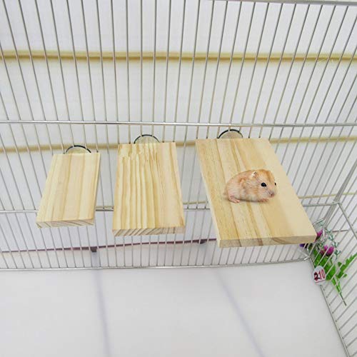 Billioteam 4 Size Bird Wood Platform, Rectangle Square Wood Perch Stand Board Habitat Cage Corner Shelf With Stainless Steel Washers For Budgie,Parakeet,Parrots,Cockatiel,Hamster,Gerbil,Chinchillas #TOP4