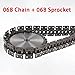 Generic 1.5 Meter 08B Roller Drive Chain and 08B 20T Industrial Chain Sprocket Gear MINGPING