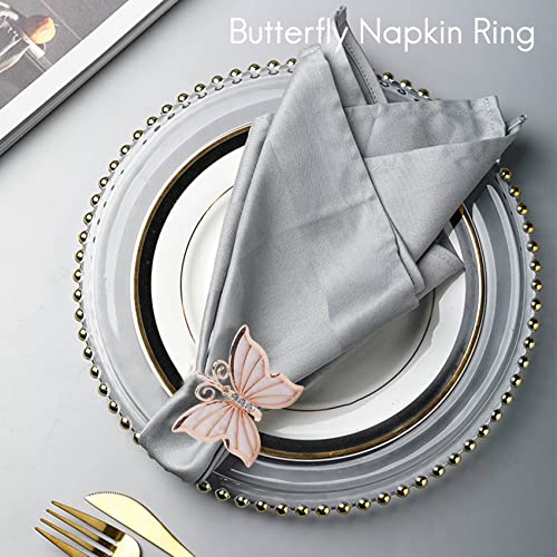 Micvtve Butterfly Napkin Rings Set Of 4 For Family Gathering, Dinner, Wedding Decoration, Christmas, Table Decoration (Golden) #TOP2